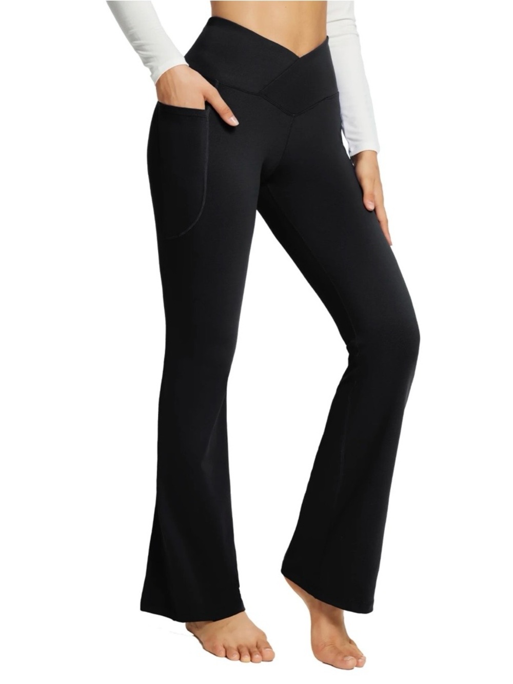 5 for $25!! BALEAF Flare/Bootcut Yoga Pants Crossover High Rise